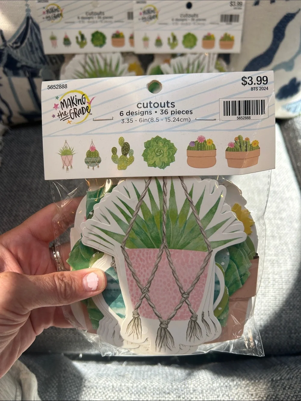 3 Sets of “Making the Grade Succulent & Cactus Cutouts” - 36 Pieces each